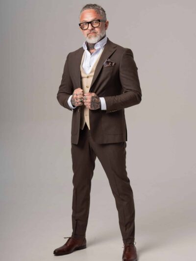 Garnitur ciemnobrązowy