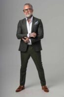 Garnitur zielony w kratę