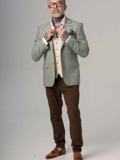 Zielona marynarka męska w kratę