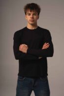 Czarny longsleeve męski