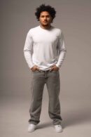 Szare jeansy męskie o kroju baggy