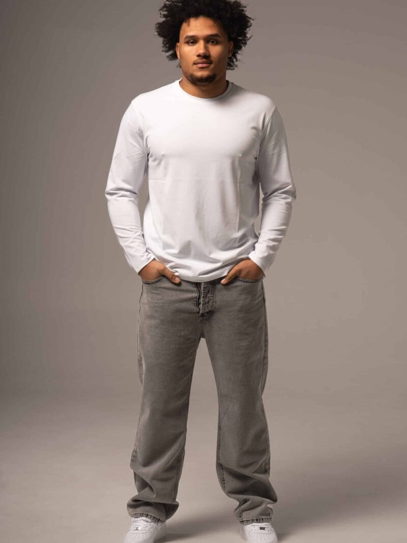 Szare jeansy męskie o kroju baggy