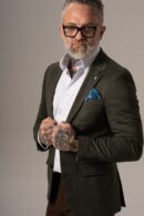 Zielona marynarka męska w kratę