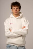 Biała bluza męska oversize z kapturem