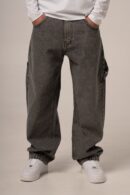 Szare jeansy męskie o kroju baggy