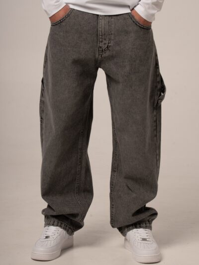 Szare jeansy męskie o kroju baggy