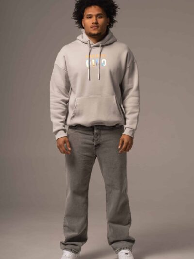 Szara bluza męska z kolorowym nadrukiem