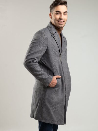 Płaszcz męski w jodełkę