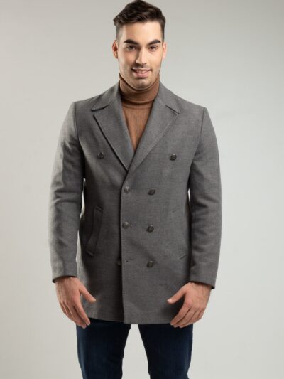 Grafitowy płaszcz męski