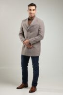 Płaszcz męski w odcieniach szarego melanżu