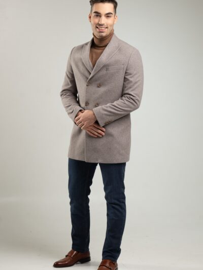 Płaszcz męski w odcieniach szarego melanżu