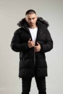 Czarna kurtka męska typu parka