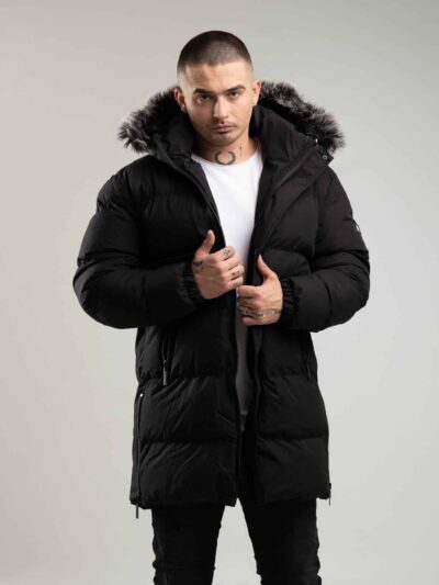 Czarna kurtka męska typu parka