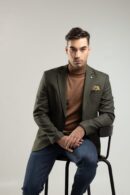 Zielona marynarka męska o kroju slim-fit