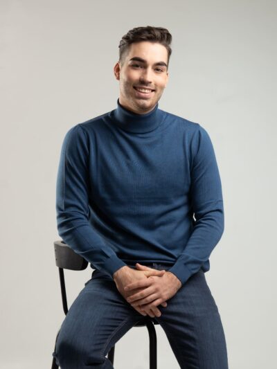 Niebieski golf męski