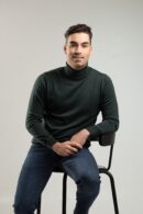 Golf męski w kolorze butelkowej zieleni