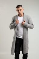 Szary kardigan męski