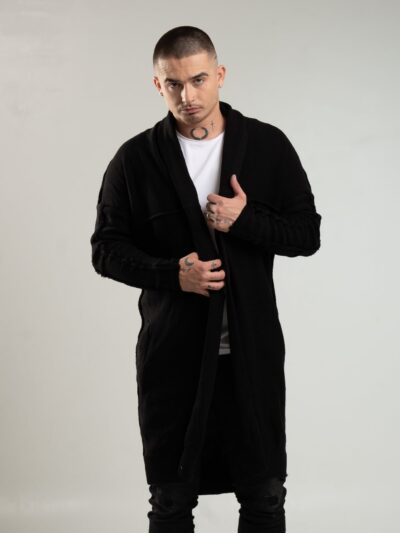 Czarny kardigan męski