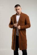 Brązowy kardigan męski