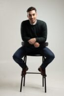 Sweter męski w kolorze butelkowej zieleni