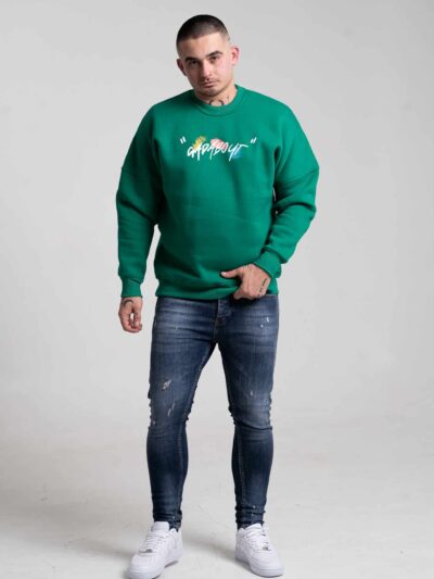 Zielona bluza męska z nadrukiem