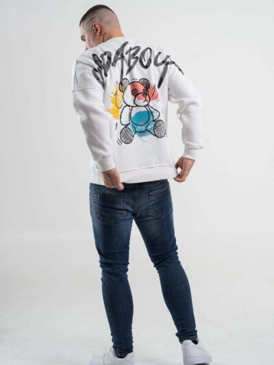 Biała bluza męska z nadrukiem