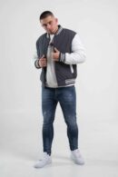 Kurtka męska typu bomberka w kolorze szarym