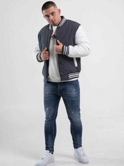 Kurtka męska typu bomberka w kolorze szarym