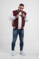Kurtka męska typu bomberka w kolorze bordowym
