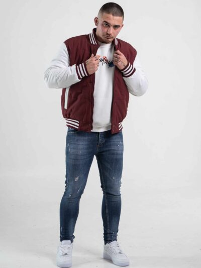 Kurtka męska typu bomberka w kolorze bordowym