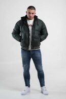 Zielona kurtka męska typu bomberka