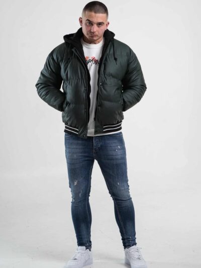 Zielona kurtka męska typu bomberka