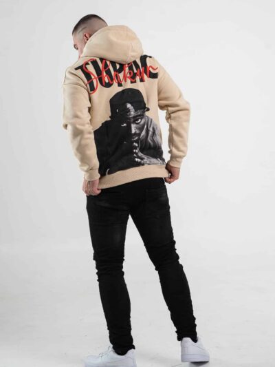 Beżowa bluza męska "Tupac Shakur"