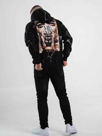 Czarna bluza męska z kapturem o kroju oversize