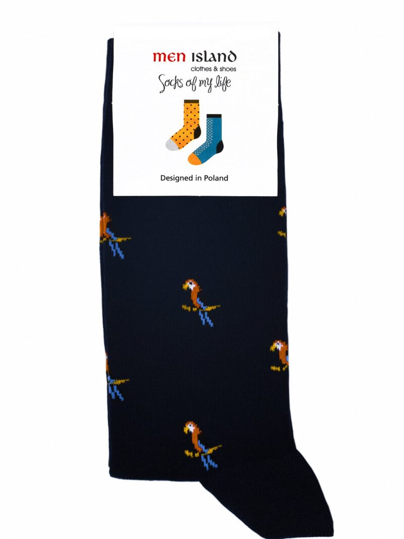 Socks "Parrots on a navy background"