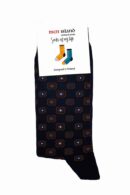 Skarpetki "Bordowe wzory na granatowym tle"