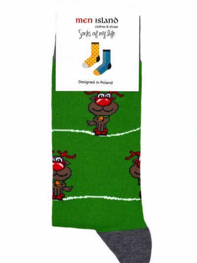 Skarpetki "Renifery na zielonym tle"