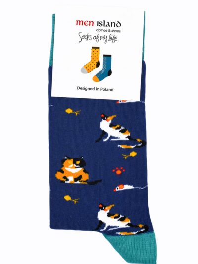 Skarpetki "Koty na niebieskim tle"