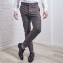 Eleganckie spodnie materiałowe w kratę