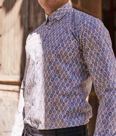 Koszula męska z graficznym deseniem kwiatów