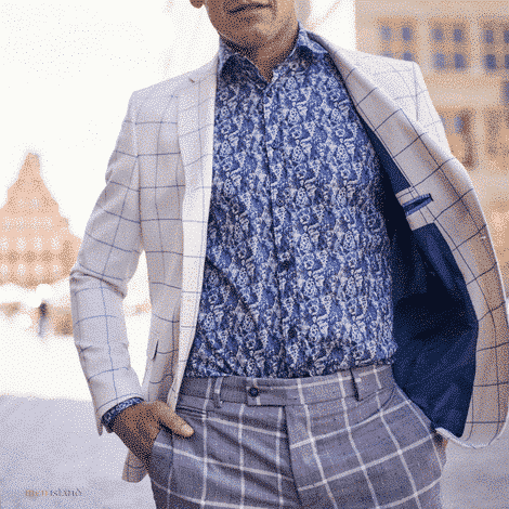 Wytaliowana koszula męska z motywem muszli