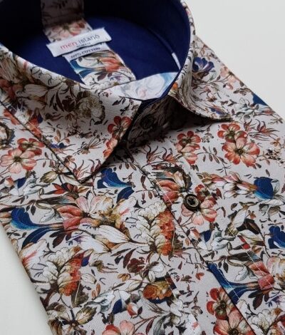 Koszula męska z wielobarwnym motywem kwiatowym