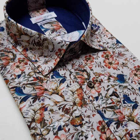 Koszula męska z wielobarwnym motywem kwiatowym