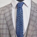 Granatowy krawat męski z motywem paisley