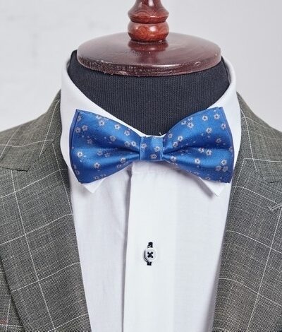 Muszka "Złote kwiatki na chabrowym tle"