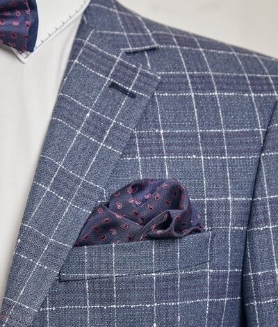 Muszka "Bordowy akcent na granatowym tle"