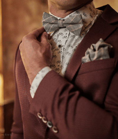 Muszka "Czerwono-czarna krata"