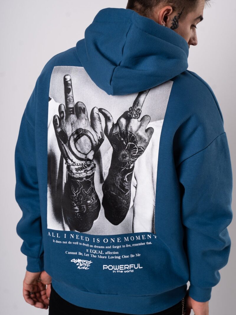 Bluza "All I Need is One Moment" - NIebieska