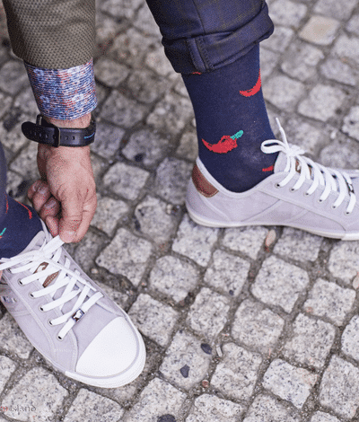 Skarpety "Papryki na granatowym tle"