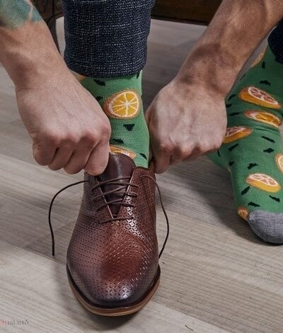 Skarpety "Pomarańcze na zielonym tle"